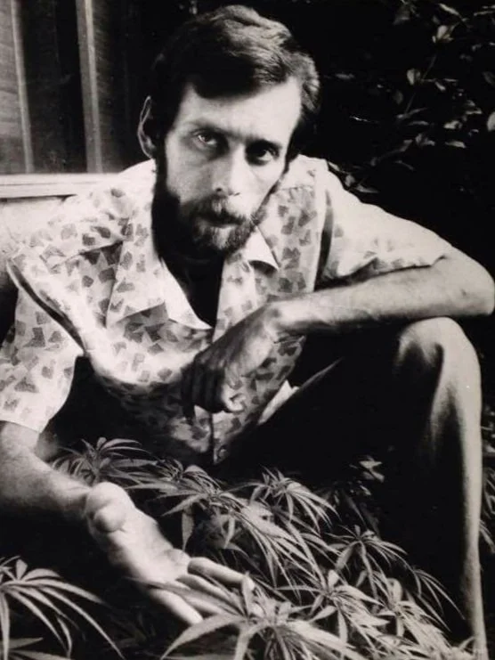 Lynn Pierson with his cannabis plants, spring 1978